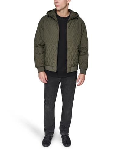 Men's Diamond Quilted Bomber Jacket 2