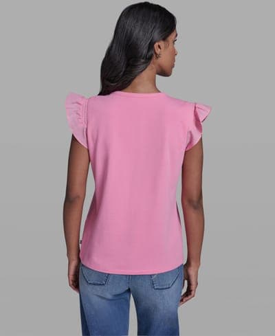 Women's Scallop Trim Boat Neck Top 4