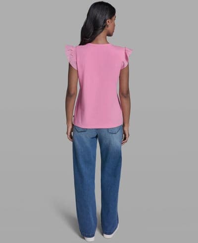 Women's Scallop Trim Boat Neck Top 5