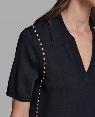 Women's Short-Sleeve Nailhead Trim Sweater 4