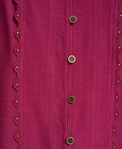 Women's Short-Sleeve Nailhead Trim Woven Top 4
