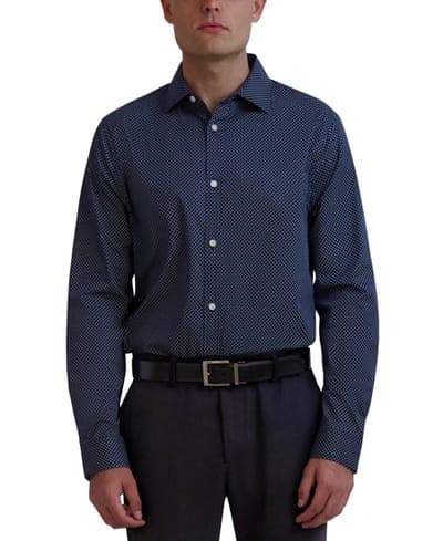 Men's Slim-Fit Geo-Print Dress Shirt 1