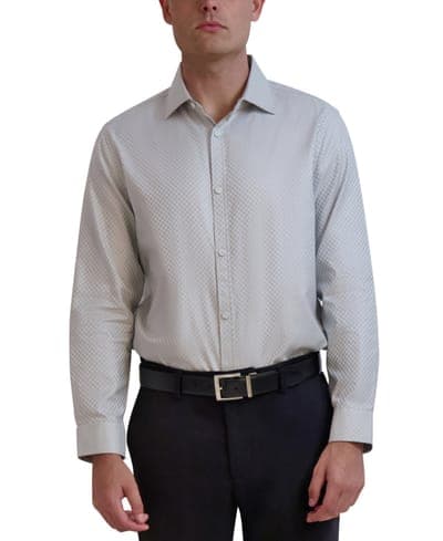 Men's Slim-Fit Textured Dobby Dress Shirt 1