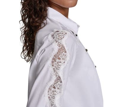 Women's Cotton Poplin Button-Front Blouse 4