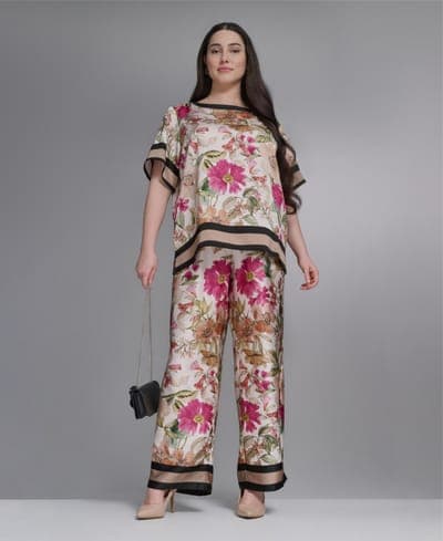 Plus Size High-Rise Floral Printed Pants 2