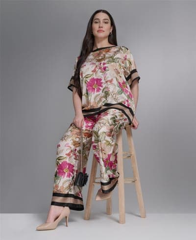 Plus Size High-Rise Floral Printed Pants 6