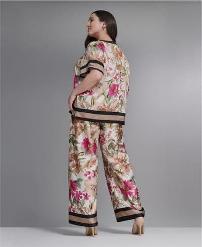 Plus Size High-Rise Floral Printed Pants 9