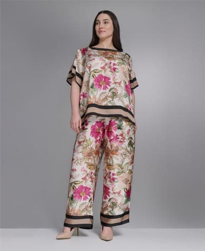 Plus Size High-Rise Floral Printed Pants 11