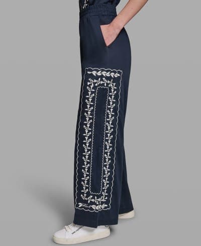 Women's Mid-Rise Embroidery Pants 4