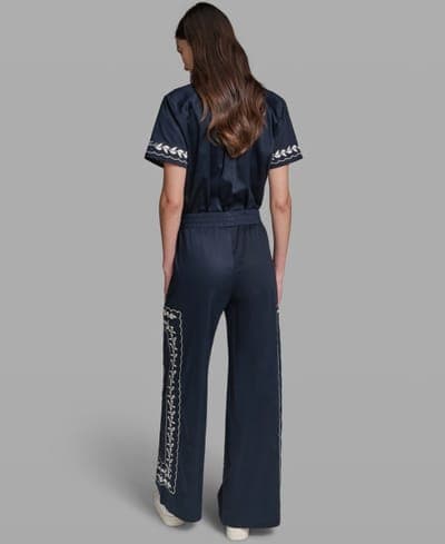 Women's Mid-Rise Embroidery Pants 6