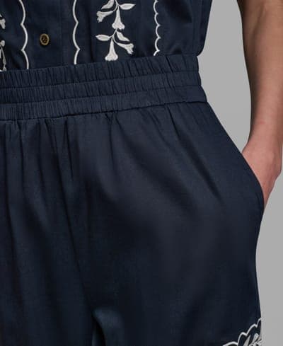 Women's Mid-Rise Embroidery Pants 8