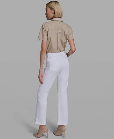 Women's Mid-Rise Studded-Pocket Straight Jeans 5