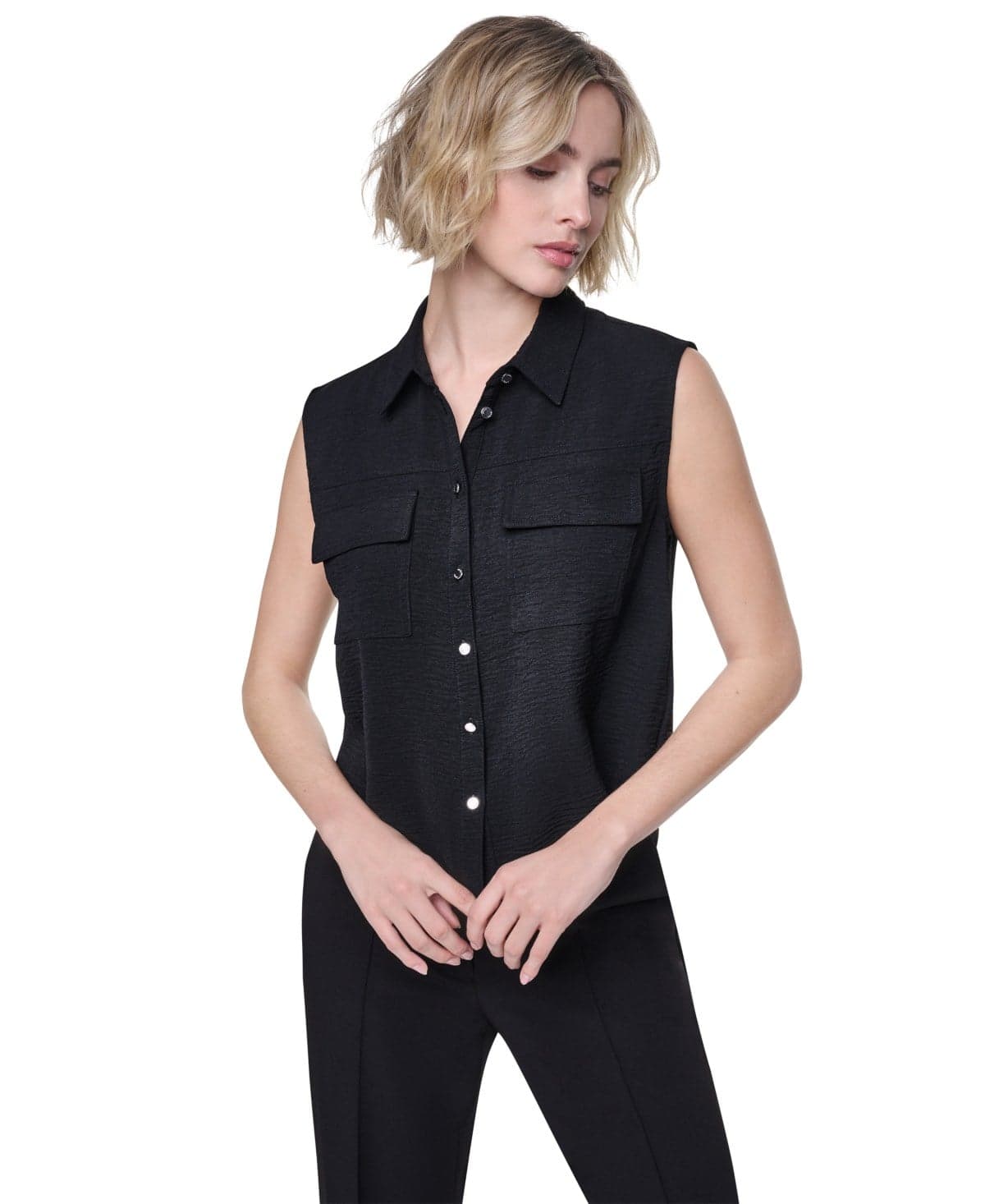 Women's Washer Collared Top