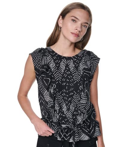 Women's Printed Crewneck Blouse 1