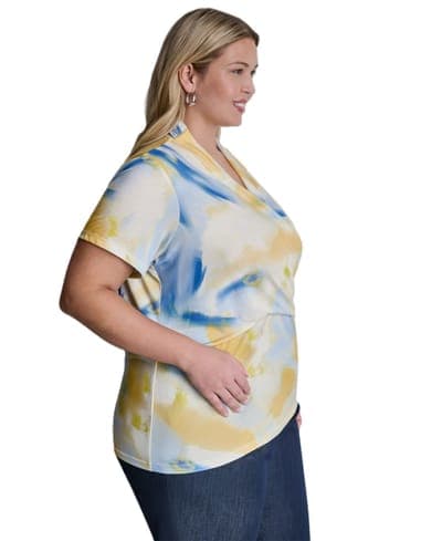 Plus Size V-Neck Short-Sleeve Wrap Top 3