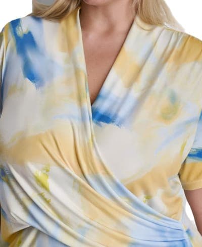 Plus Size V-Neck Short-Sleeve Wrap Top 4