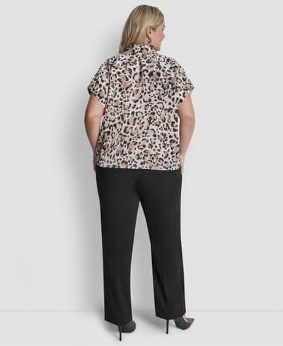 Plus Size Printed Camp Shirt 6