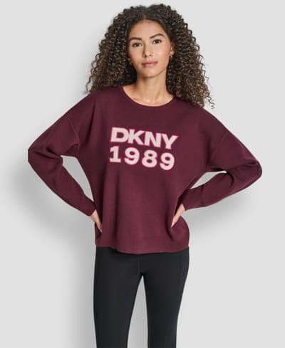 Women's Textured Logo Crewneck Sweater 1