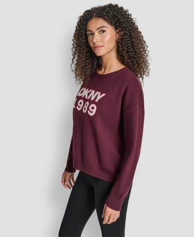 Women's Textured Logo Crewneck Sweater 2