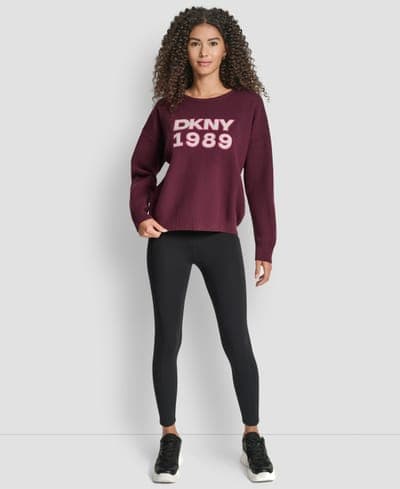 Women's Textured Logo Crewneck Sweater 3