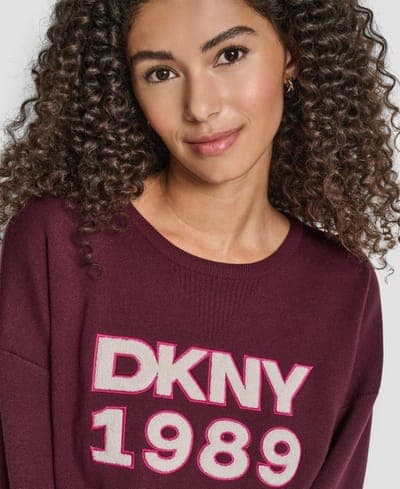 Women's Textured Logo Crewneck Sweater 4