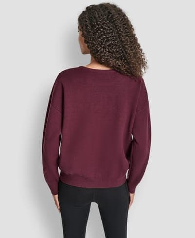 Women's Textured Logo Crewneck Sweater 5