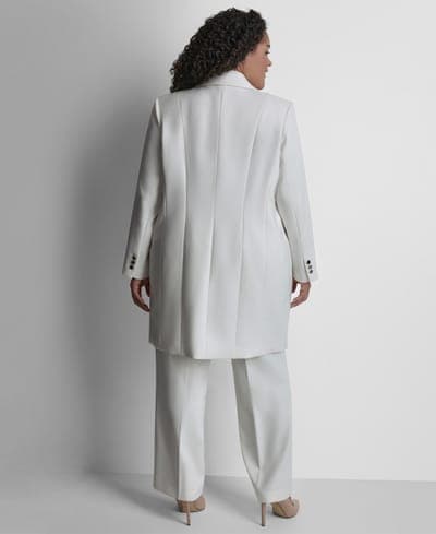 Plus Size Notch Collar Buttoned Jacket 5