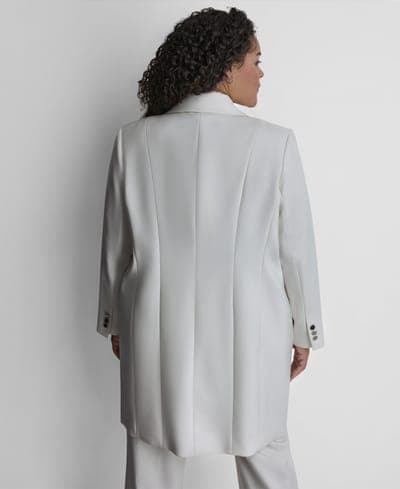 Plus Size Notch Collar Buttoned Jacket 6