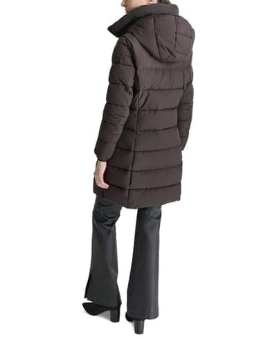 Women's Bibbed Hooded Zip-Front Puffer Coat 2