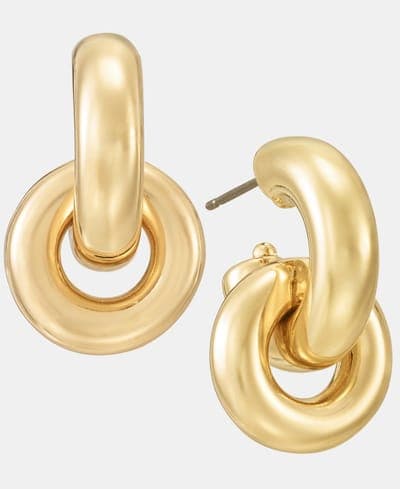 Puffy Door Knocker Drop Earrings 2