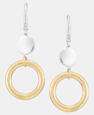 Disc & Ring Double Drop Earrings 1