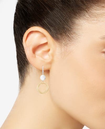 Disc & Ring Double Drop Earrings 3