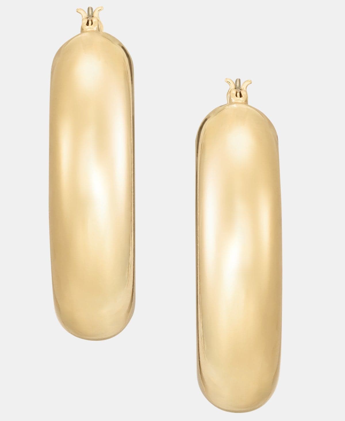 Medium Thick Hoop Earrings, 1.6"