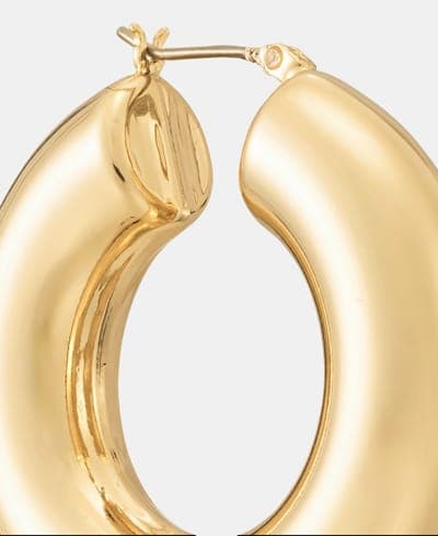 Medium Thick Hoop Earrings, 1.6" 4