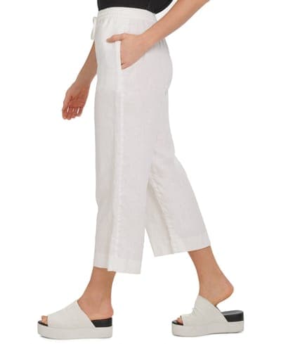 Pull-On Wide-Leg 100% Linen Pants 3
