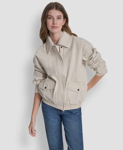 Women's Denim Bomber Coat 1