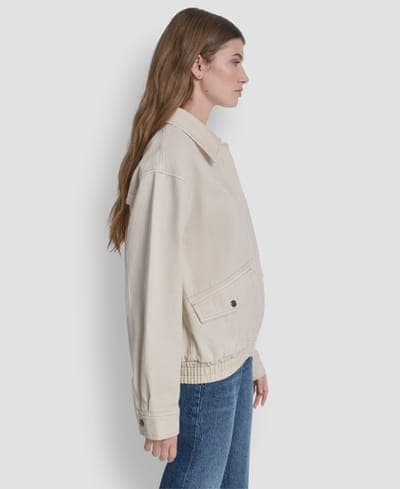 Women's Denim Bomber Coat 3