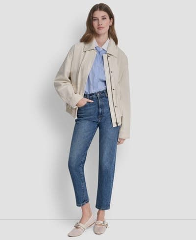 Women's Denim Bomber Coat 5