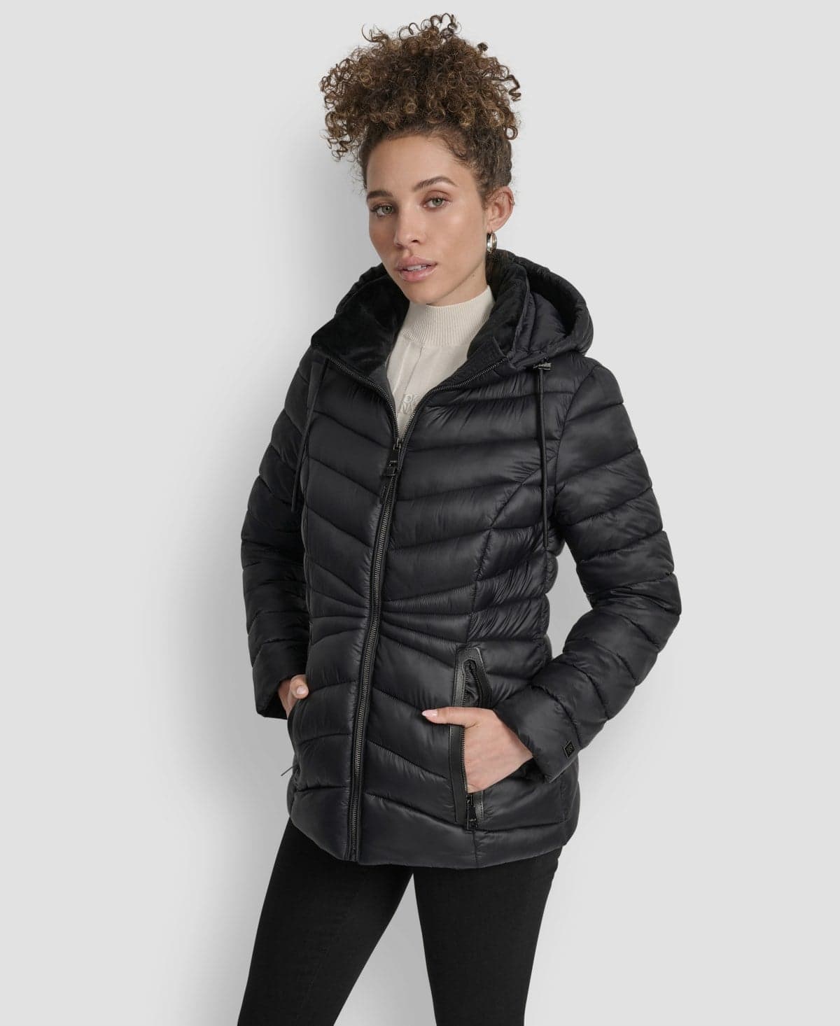 Women's Stand Collar Zipper-Front Coat