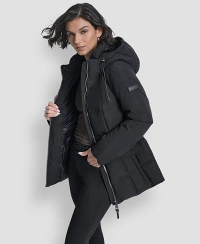 Women's Belted Hooded Puffer Coat 4