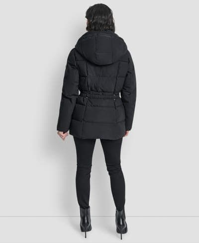 Women's Belted Hooded Puffer Coat 5