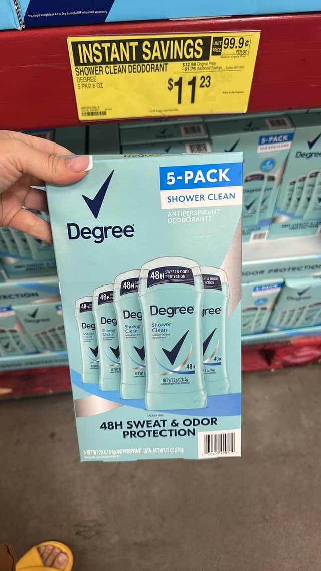 Дезодорант Degree Shower Clean 5-Pack · Sam's Club