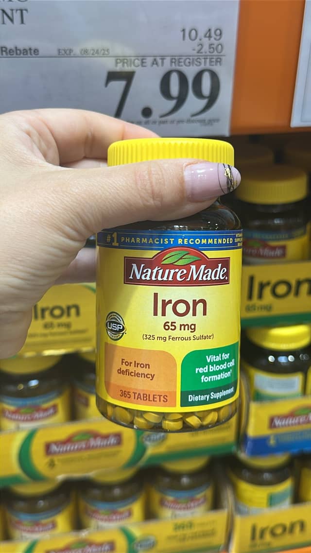Таблетки желтого железа Nature Made · Costco