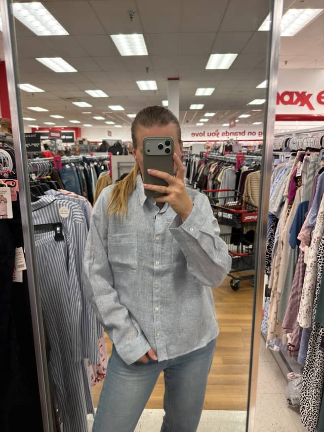 Льняная рубашка Tahari · TJ Maxx