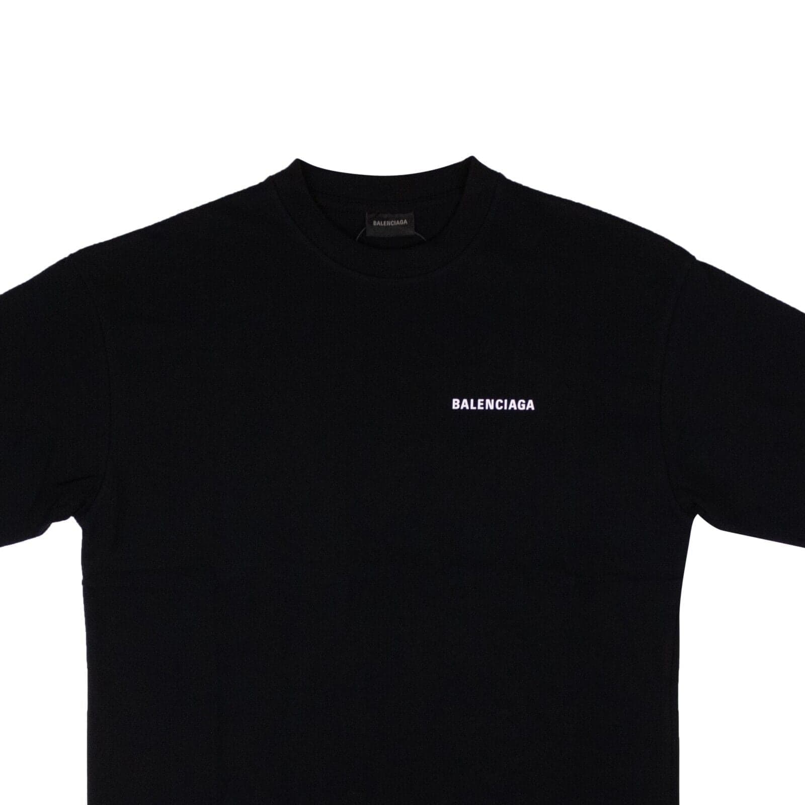 BALENCIAGA Black Logo Cotton Large Fit T-Shirt