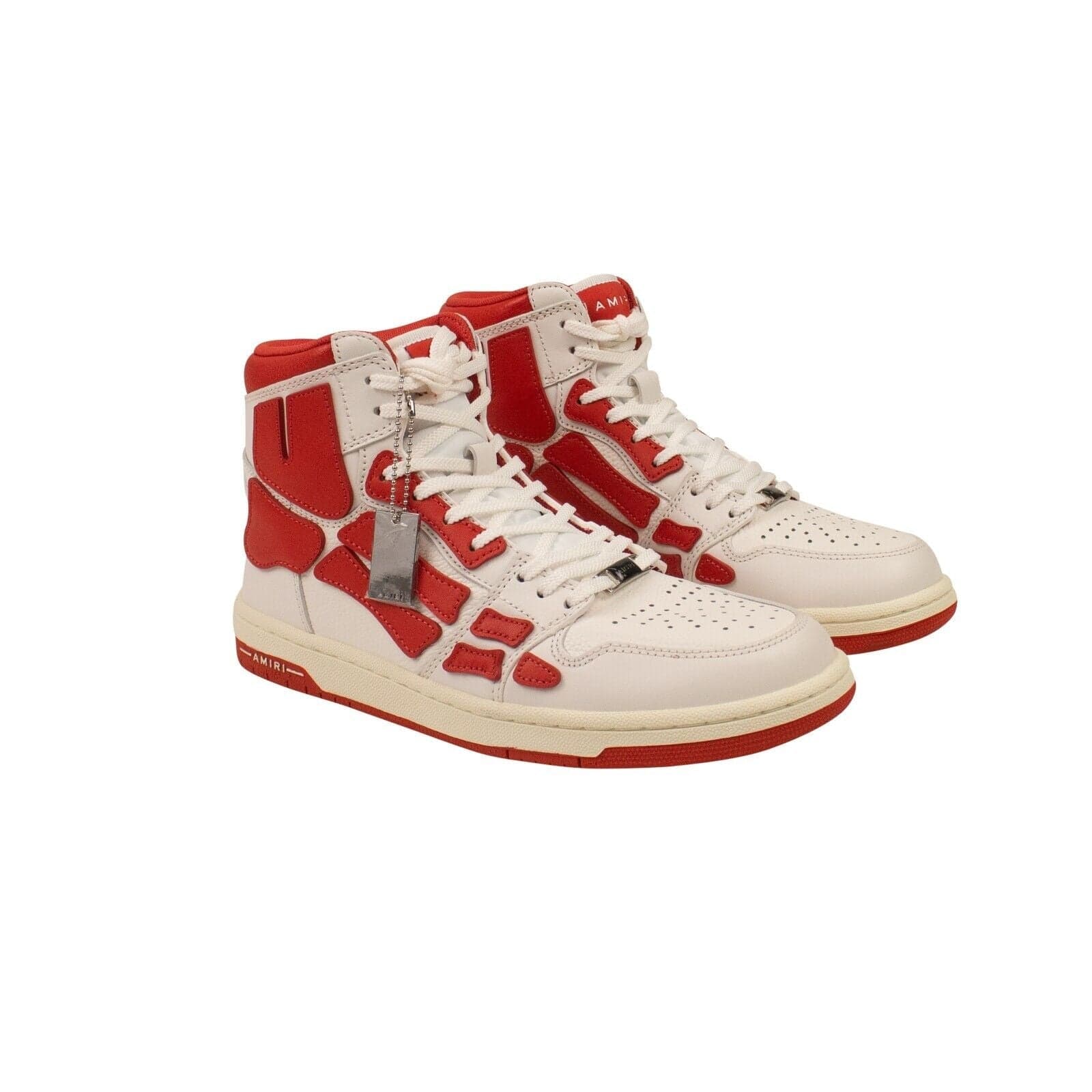 White And Red Skeleton Hi Tops