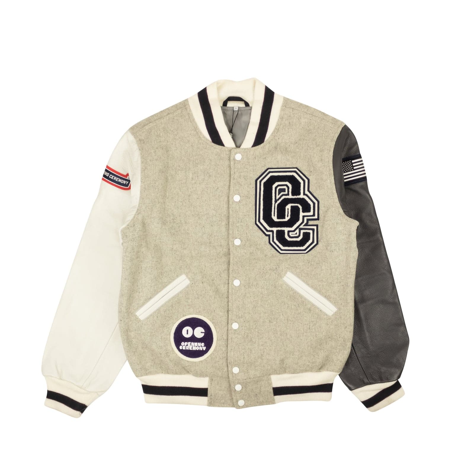 Light Grey Wool OC Classic Varsity Jacket