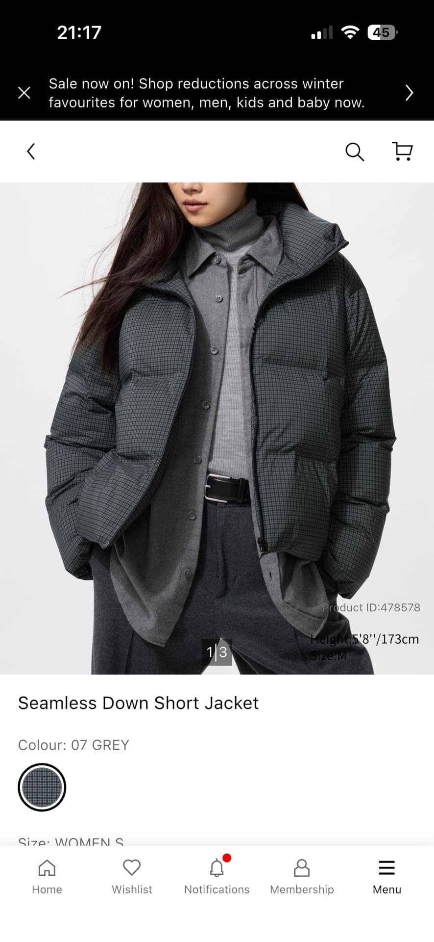 Seamless Down Short Jacket