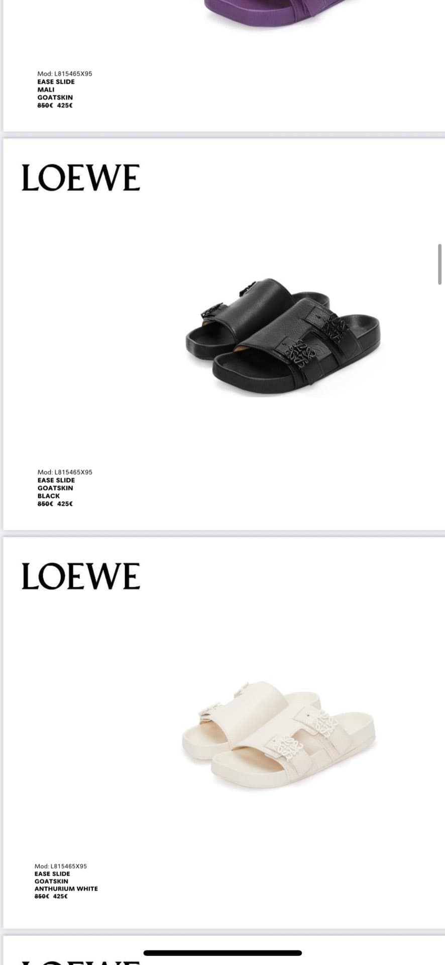 Сандалии Loewe Ease Slide