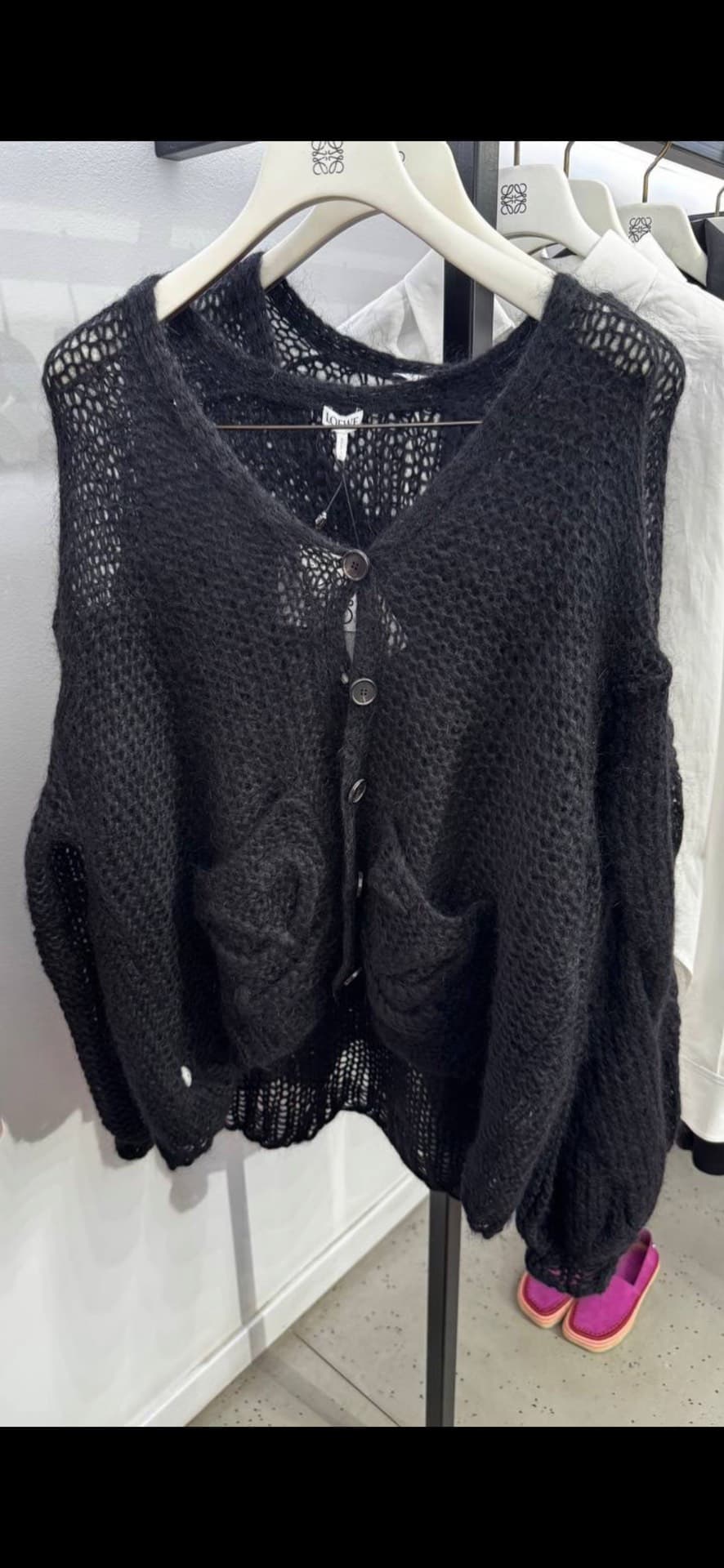 Trendy Black Knit Cardigan